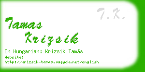 tamas krizsik business card