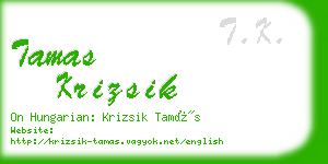 tamas krizsik business card